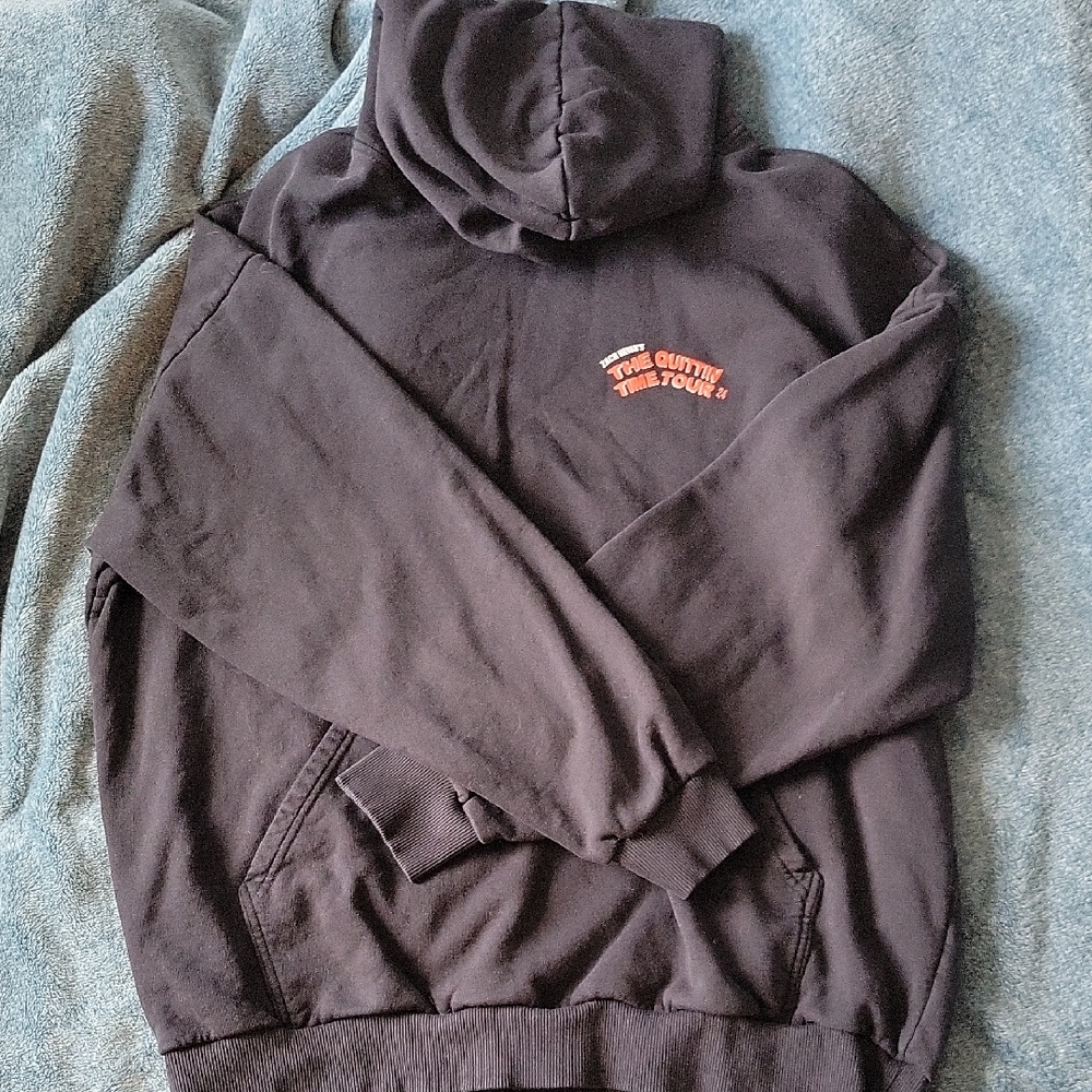 Zack Bryan- Quittin Time Tour- Black Hoodie Sweatshirt with Subtle Chest Logo